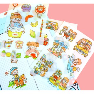 Bộ 4 tệp Sticker - Hình dán chủ đề Girl Doll, phụ kiện trang trí - quà tặng lưu niệm dễ thương, có sẵn Đà Nẵng.