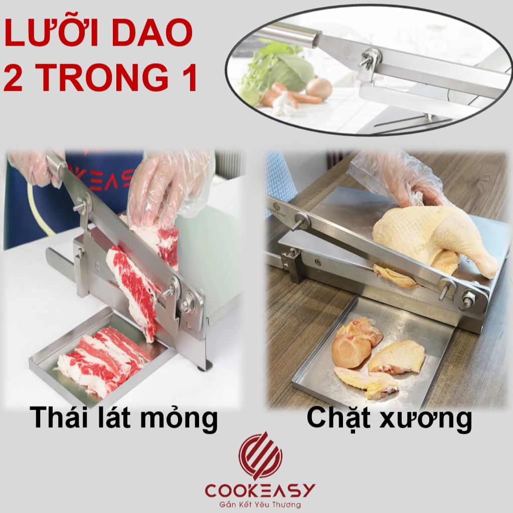 [Dụng Cụ Nấu Ăn] Bàn Dao chặt thịt gà, cắt thịt đông lạnh đa năng Cookeasy (BảnCE900)- Kích thước: 22*35*10 Cm KL 3.5 Kg