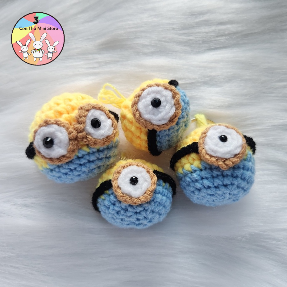 Móc khóa len, móc khóa đôi, móc khóa handmade, móc khóa minions bằng len