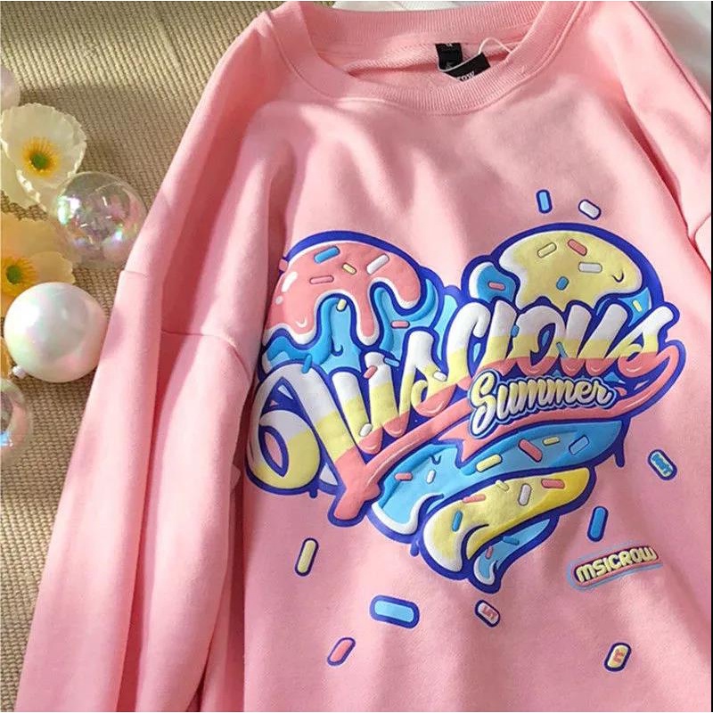 NRVP Áo Thun Nữ Dài Tay Cổ Tròn Thời Trang Hàn