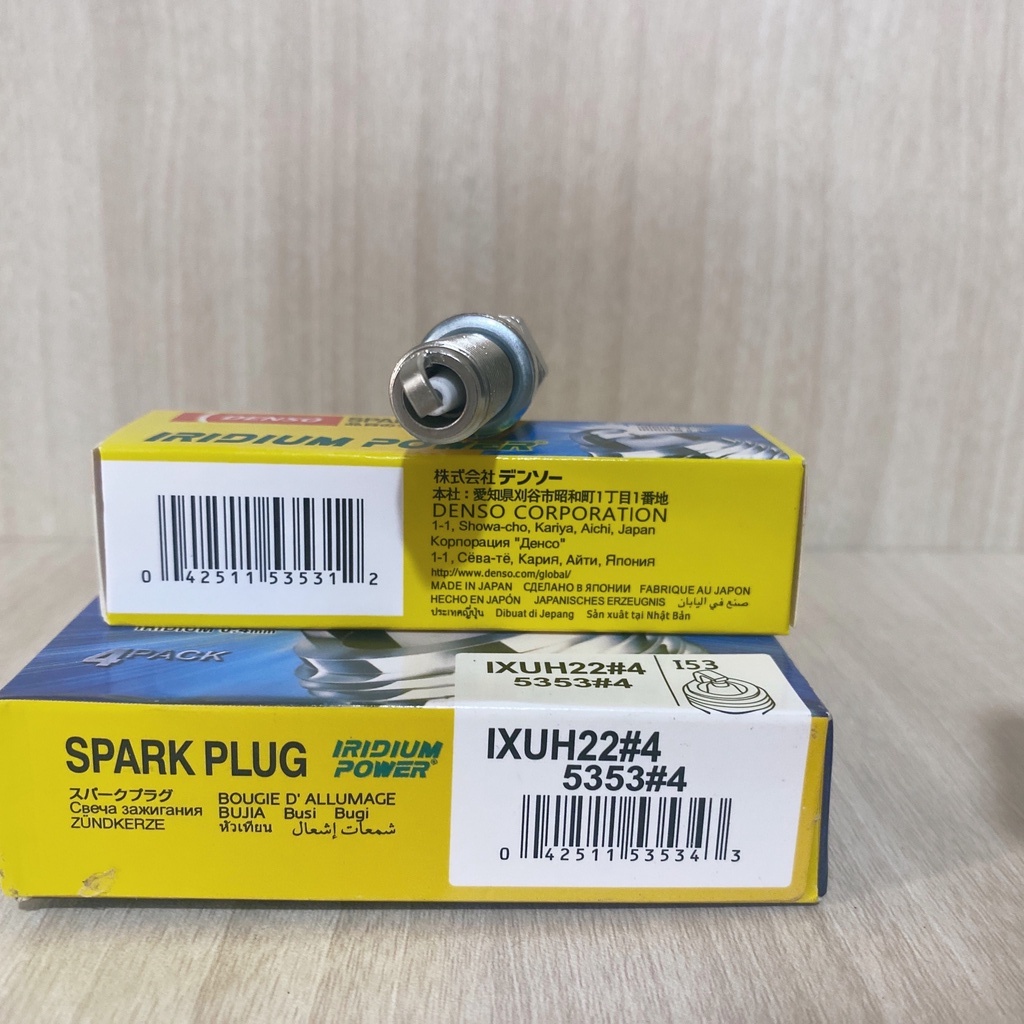 Bộ 4 Bugi Denso Iridium Chính Hãng Xe Accent Mazda3 Mazda6 CX5 CX3 i10 i20 i30 Morning CRV 2.0 Mã IXUH22 Ren 12 Dài