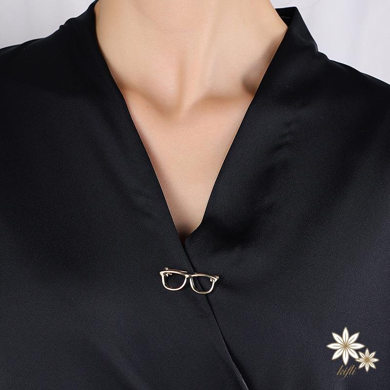 1 Ghim Cài Áo Hình Mắt Kính Bằng Hợp Kim Đơn Giản Thời Trang Dành Cho Cặp Đôi Joyeria Acero Inoxidable Mujer