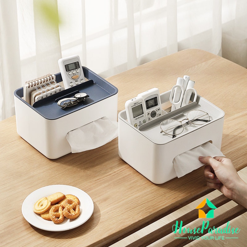 Hộp đựng khăn giấy/remote điều khiển để bàn đa năng cho ký túc xá/phòng khách gia đình