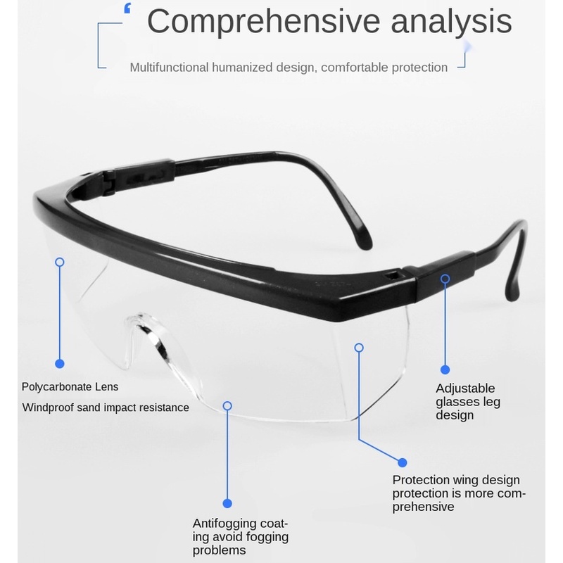 (Hàng Mới Về) 1 Kính Bảo Hộ Chống Sương Mù Thời Trang Có Thể Điều Chỉnh Bảo Vệ Mắt