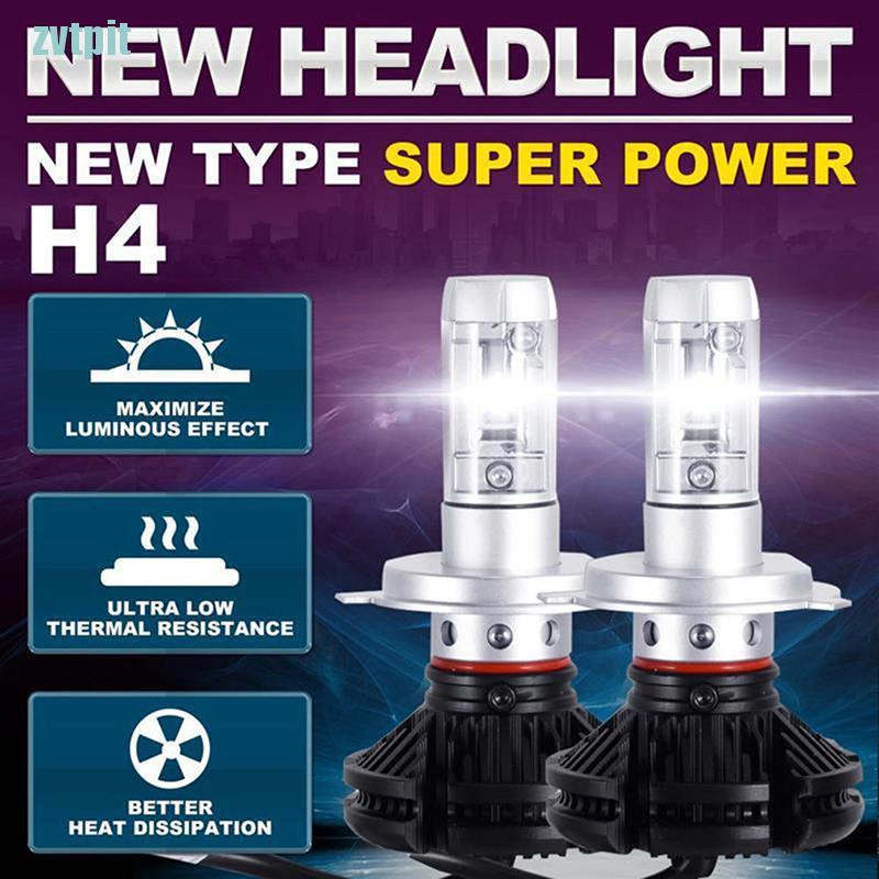 [ZVT] 2PCS X3 H4 100W 12000LM LED Headlight Turbo Light Bulbs Car Conversion Kit 6000K  PT