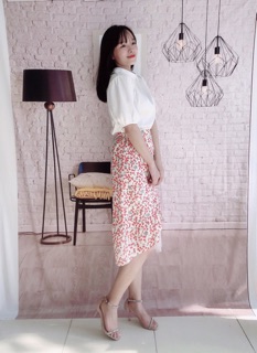 Set trang phục áo sơ mi + chân váy ( hình thật- có bán rời)
