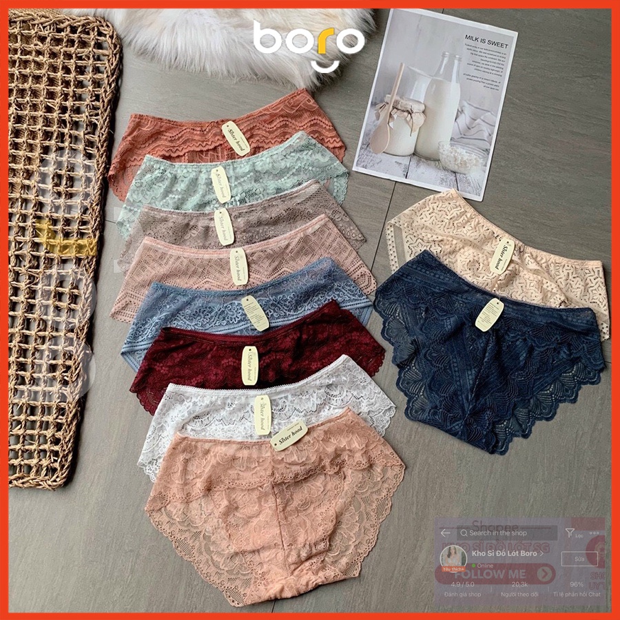 COMBO 3 Quần lót ren nữ gợi cảm sexy siêu mỏng nhiều màu, mềm mịn quyến rũ