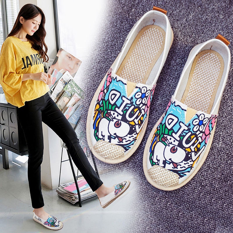 Giày Lười Vải Canvas Thoáng Khí Phong Cách Hàn Quốc Thời Trang Xuân Hè Mới