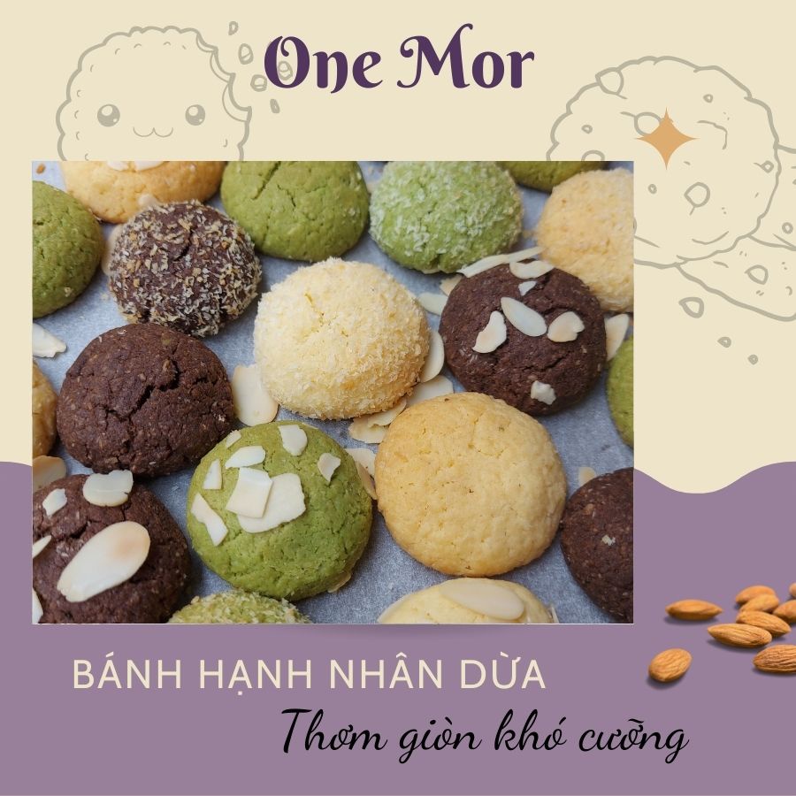 Bánh quy hạnh nhân dừa mix 3 vị thích hợp ăn kiêng hoặc cho mẹ bầu bổ sung dinh dưỡng