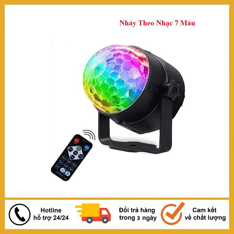 Đèn led xoay trang trí 7 màu cảm ứng xoay theo nhạc, có điều khiển tạo hiệu ứng ánh sáng cho Vũ Trường, Bar, Sân Khấu