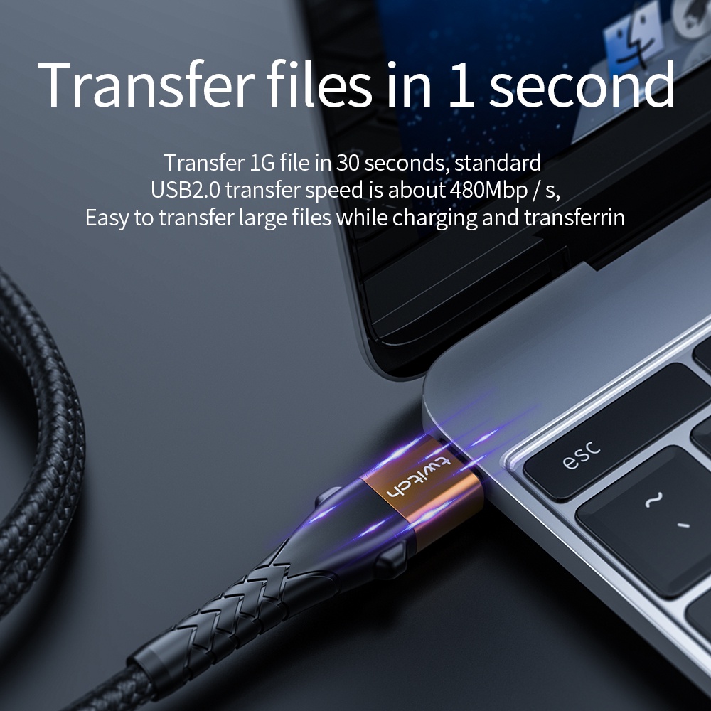 Cáp Sạc 60W PD QC4.0 USB Type C Dài 0.5m / 1m / 2m Tùy Chọn Cho Xiaomi / Samsung