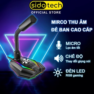 Micro thu âm để bàn SIDOTECH M2 GAMING lọc âm chống ồn thay đổi giọng nói