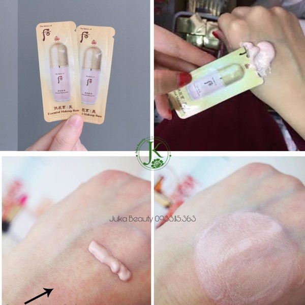 Gói sample kem lót nâng tone trang điểm Whoo Mi Essential Makeup Base cho da mỏng mịn lộng lẫy (1ml)