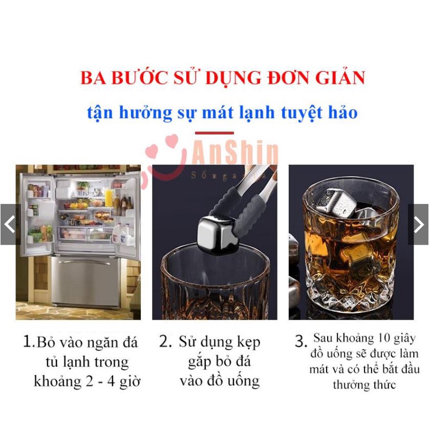 [Sẵn Hàng] HỘP 8 VIÊN Đá INOX304 lạnh vĩnh cửu CAO CẤP