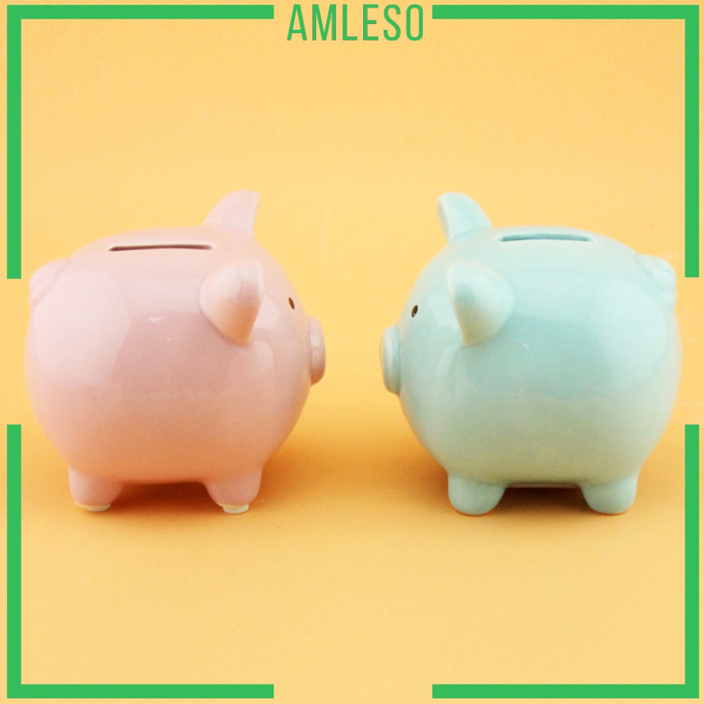 [AMLESO] Piggy Bank Money Box Pig Shaped Piggy Coin Bank Money Saving Box For Kids