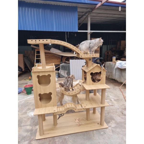 Cattre cầu tháp, nhà cây cho mèo siêu đẹp