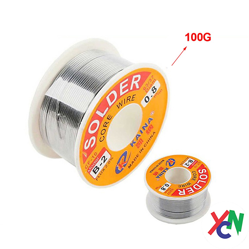 Cuộn chì hàn, thiếc hàn KAINA 0,8mm 63% thiếc có nhựa thông trong lõi