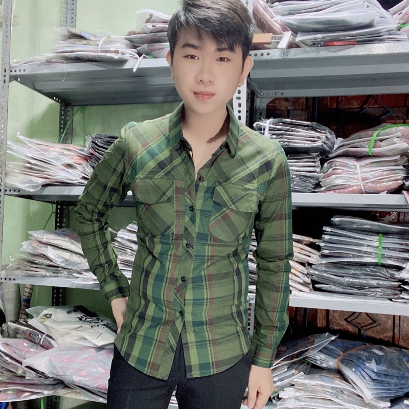 Áo sơ mi nam dài tay kẻ sọc caro,chất liệu cotton thấm hút mồ hôi cực kỳ tốt