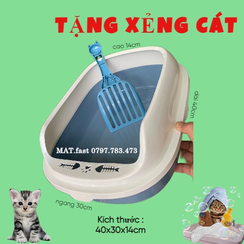Khay vệ sinh cho mèo dùng để đựng cát - Tặng kèm xẻng xúc