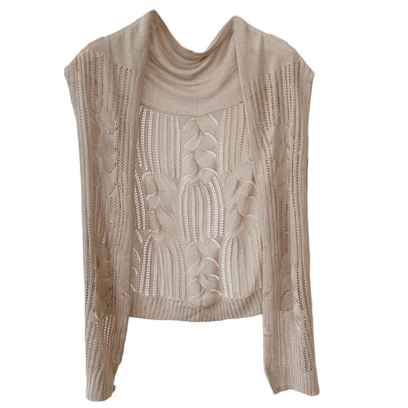 Áo Choàng Dệt Kim Ngắn Chống Nắng Màu Sắc Trơn Nhẹ Nhàng Thời Trang Mùa Hè Cho Nữ