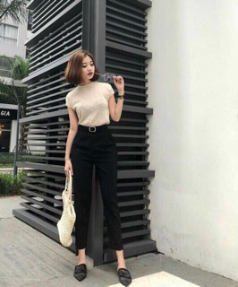 Quần baggy đai vuông