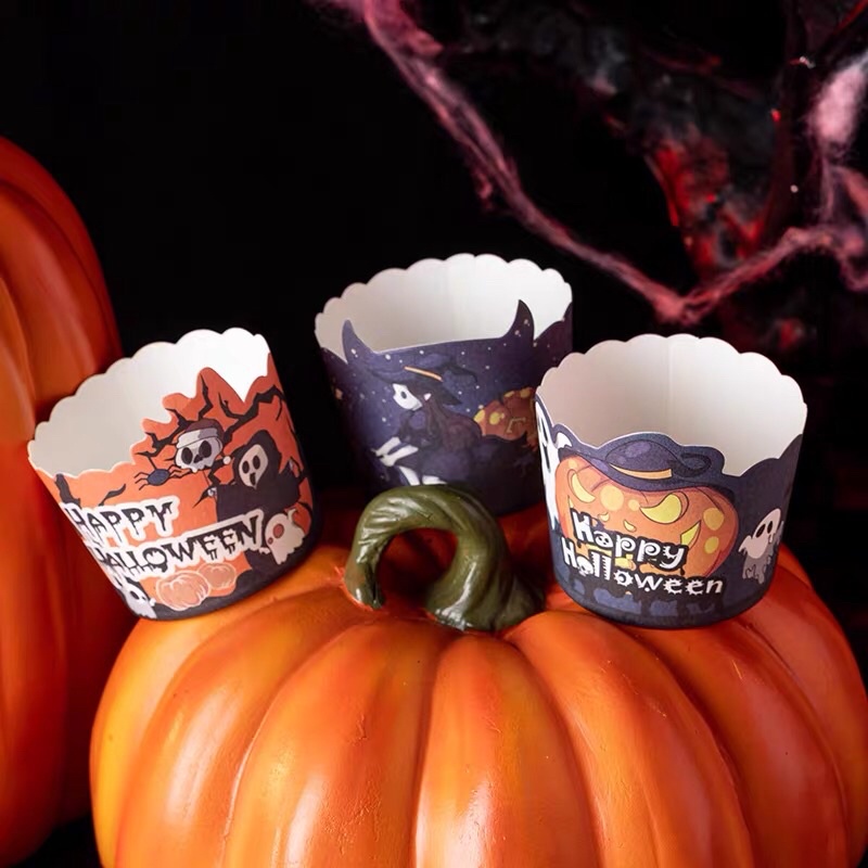 Cup Giấy & Hộp Giấy Đựng Bánh Cupcake Phong Cách Halloween