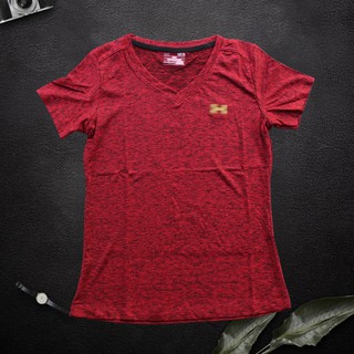 Áo thun thể thao nữ logo thêu cổ tim (5 màu)