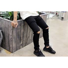 Quần Jean Nam Quần Jean Rách Jean Nam Wash Rách Mạnh Cao Cấp TRƠN RÁCH GỐI TS MON [Hàng Xưởng Giá Rẻ] | BigBuy360 - bigbuy360.vn