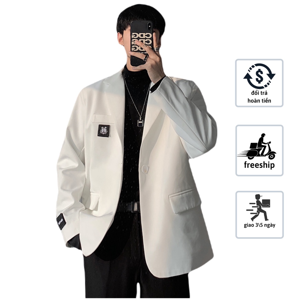 áo blazer nam blazer phong cách hàn quốc phom rộng
