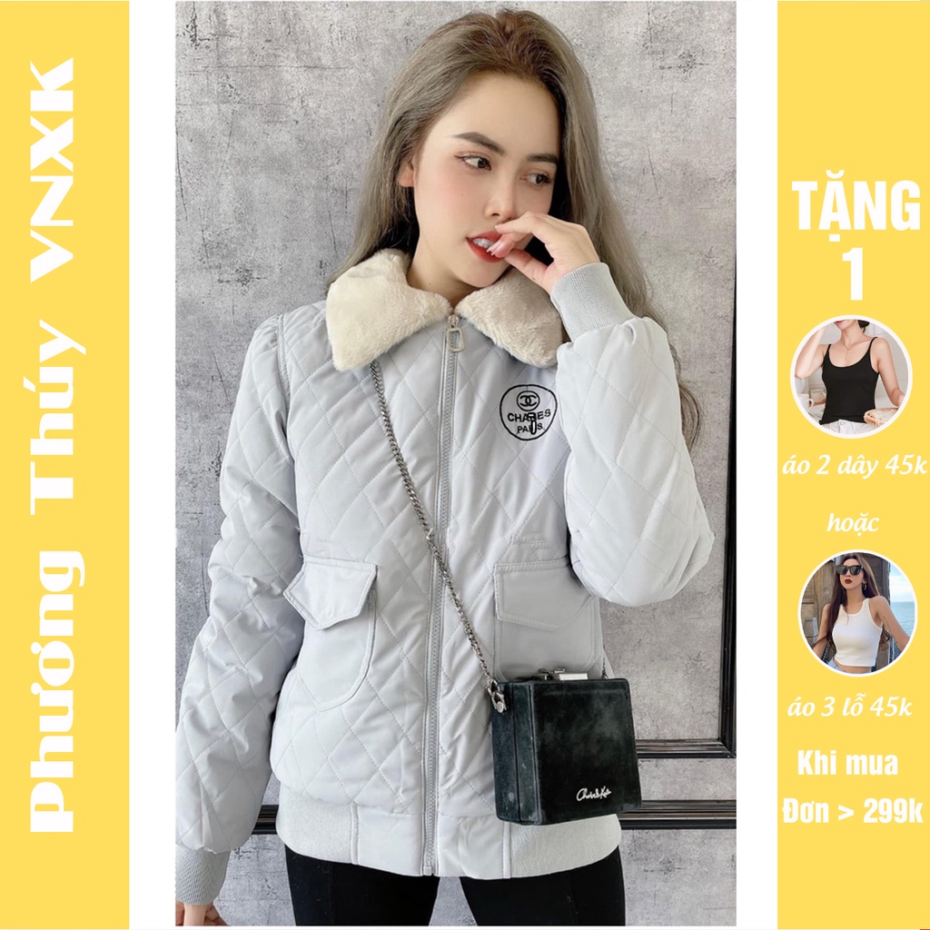 Áo phao nữ PHƯƠNG THÚY VNXK cao cấp - áo khoác lông 2021 lót lông dày dặn cực ấm sang trọng