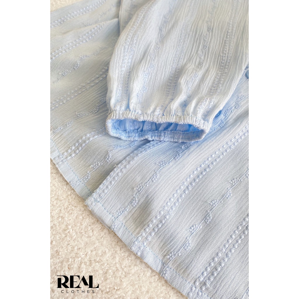Áo kiểu nữ form suông summer blue_REAL