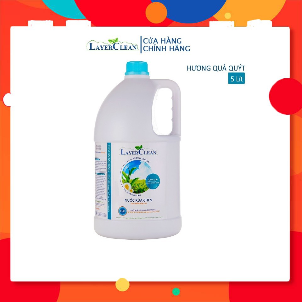 Nước rửa chén hữu cơ Layer Clean - can 5 lít