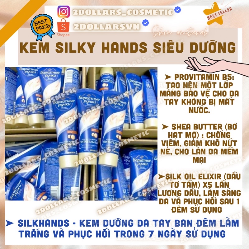 Kem Dưỡng Da Tay Silky Hands Phục Hồi Và Làm Sáng Da