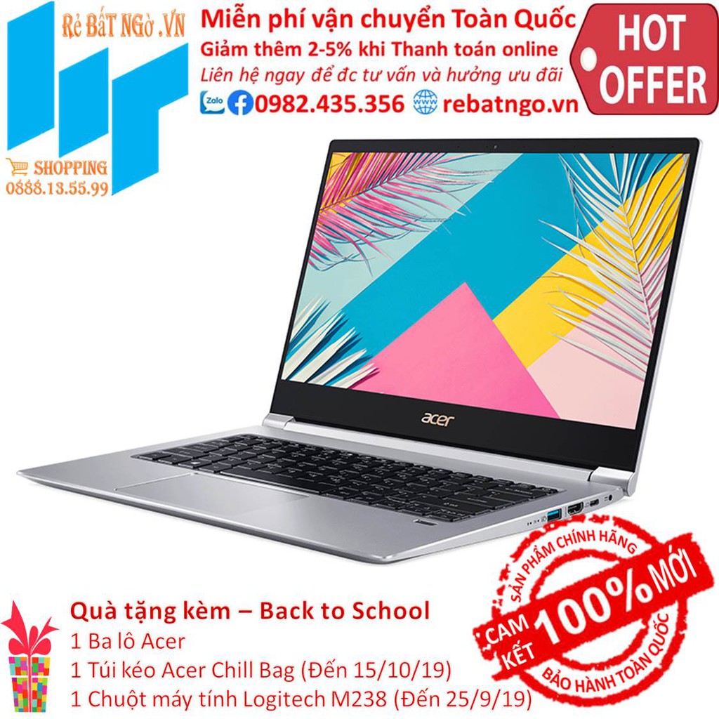 Laptop Acer Swift 3 SF314-56-50AZ NX.H4CSV.008 14 inch FHD_i5-8265U_8GB/256GB SSD_UHD 620_Win10_1.5 kg