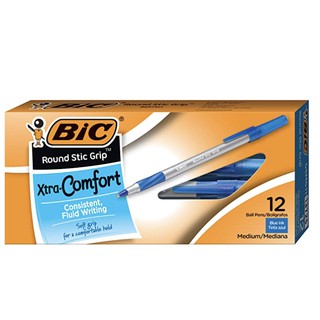 Bút bi bic round stic grip xtra comfort ball pen, nét bút 1.2mm