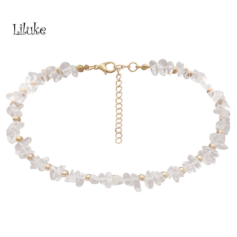 Vòng Cổ Choker Phối Hạt Đá Phong Cách Bohemian Cá Tính Cho Nữ