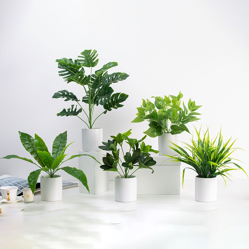 Chậu Cây Monstera Nhân Tạo Độc Đáo Trang Trí Nhà Cửa / Văn Phòng / Tiệc Cưới