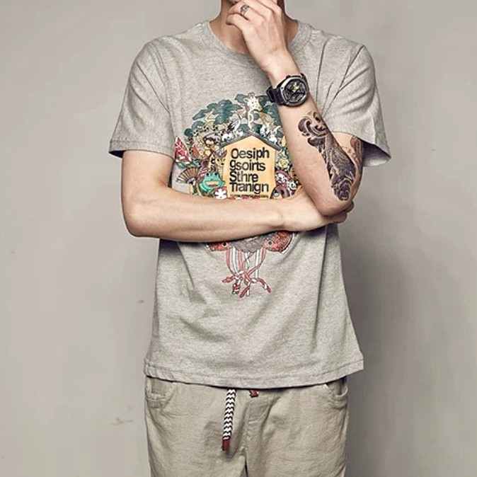 Áo phông nam họa tiết xịn xò - Áo phông mùa hè hot trend 2021 - in chuyển nhiệt chống bay màu