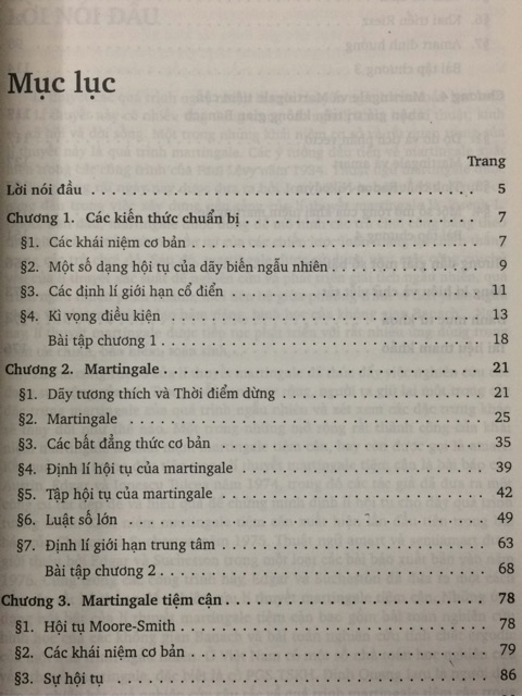 Sách - Giáo trình Lí thuyết Martingale và Martingale tiệm cận