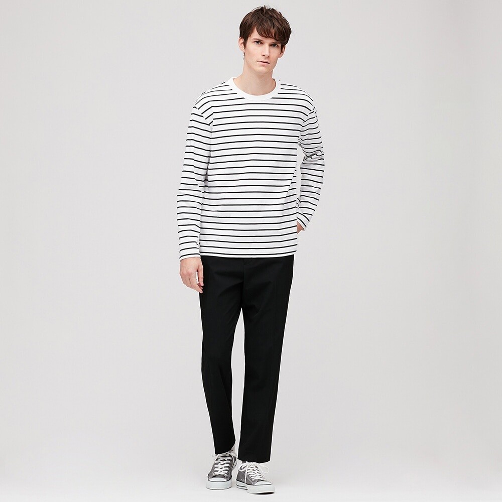Áo nam dài tay kẻ ngang thời trang, năng động của Uniqlo
