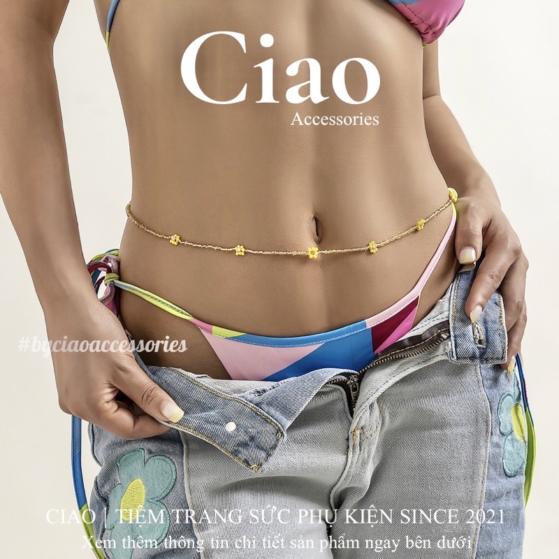 [HOẢ TỐC 1H] Vòng bụng/ Vòng eo thiết kế hạt cườm đính hoa xinh xắn trendy mã 09 Ciao accessories