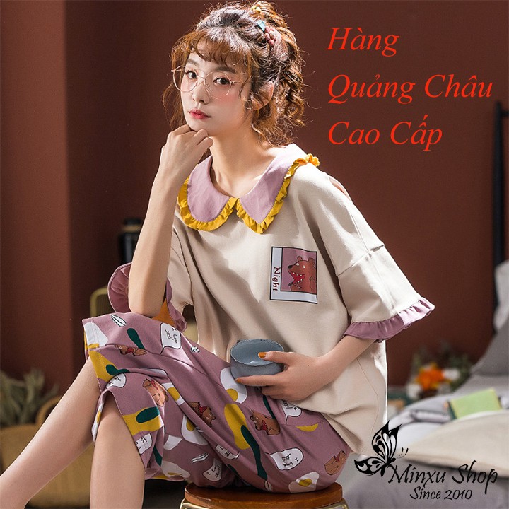[ Mã WASTRUN4 giảm 10% tối đa 30K đơn 99K] Bộ ngủ, bộ mặc nhà nữ cao cấp quần lửng áo ngắn tay mát mẻ | BigBuy360 - bigbuy360.vn