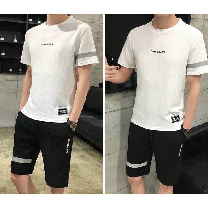 Set bộ đồ nam thun quần đùi cực hot của giới trẻ phong cách Ulzzang hot trend 2021 Hàn Quốc mặc mùa hè