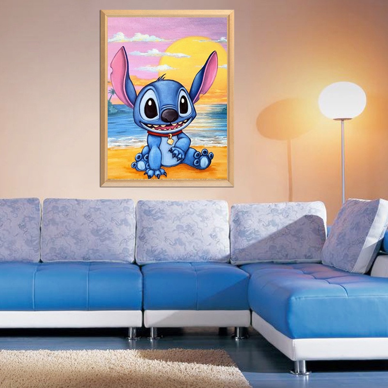 DISNEY Bộ Tranh Đính Đá 5D Họa Tiết Công Chúa/ Vuông Độc Đáo DIY Dùng Trang Trí