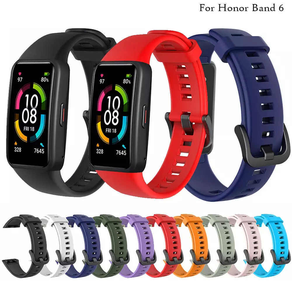 Dây đeo bằng silicon thời trang thể thao không thấm nước mềm mại cho Huawei Huawei band 6 Pro Honor Band 6 7
