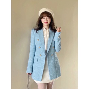 Sẵn Xanh lá-SẢnh thật 4 hình cuối-HC455.Áo blazer Tweed phong cách Âu Mỹ kiểu Zar sang chảnh