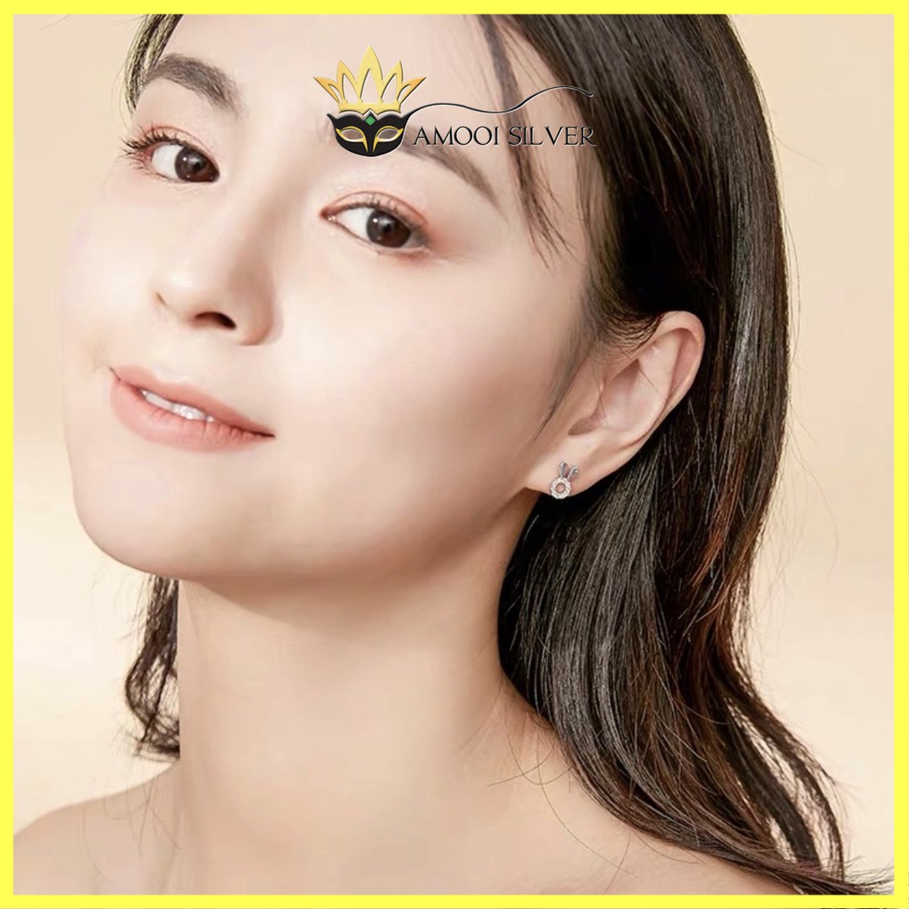 Bông tai bạc S925 thỏ carrot - Amooi Silver AB193