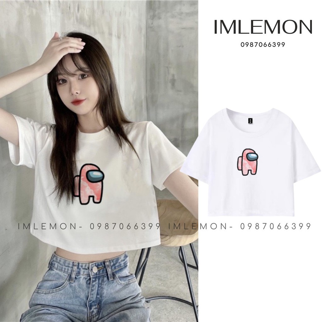 Áo Croptop Nữ Hoạ tiết AMONG US &amp; GALAXY AMONG US Form Rộng, Dễ Thương Năng Động