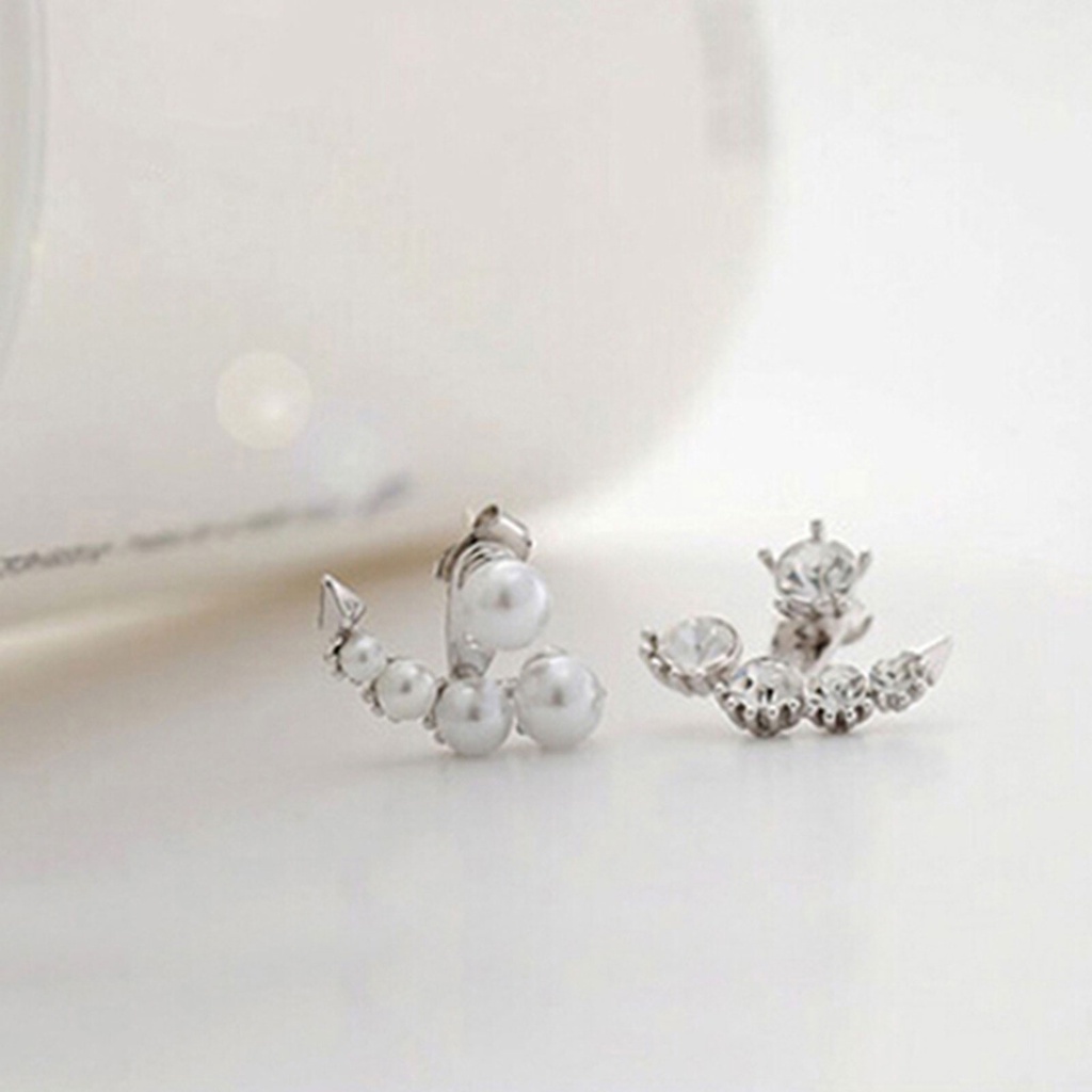 Cặp khuyên vành tai đính đá quý nhân tạo xinh xắn sang trọng dành cho nữ