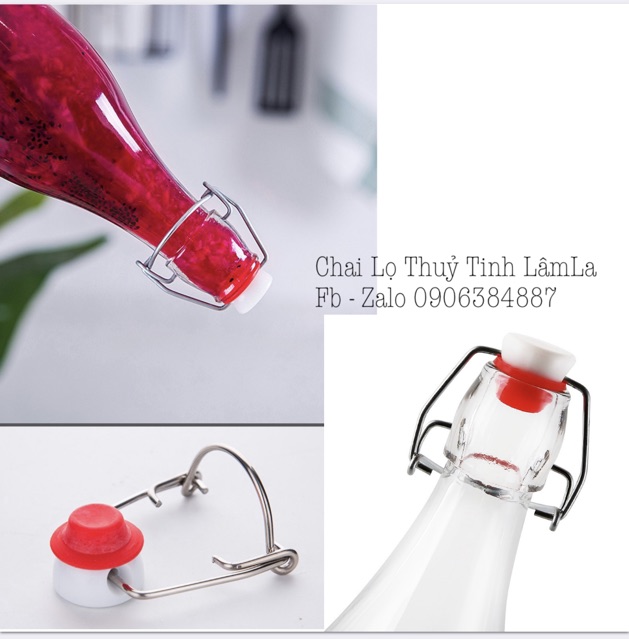 Chai Thuỷ Tinh Tròn Gọng Sắt 250ml - 500ml - 1000ml | Ngâm Củ Sâm , Đựng Nước Ép Trái Cây , Sữa Hạt